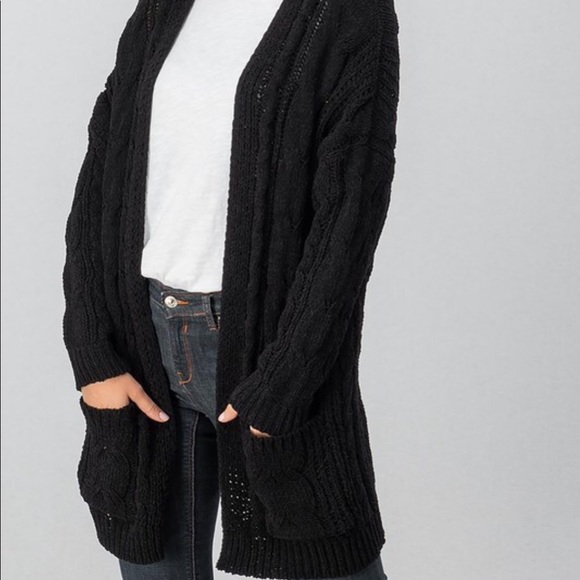 NWT Chunky Cable Knit Open Pocket Grandpa Cardigan - Picture 6 of 7